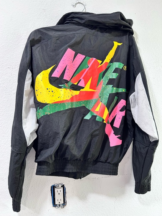 Nike Other - Nike Black Windbreaker Jacket with Neon Yellow, Green & Pink Graphic